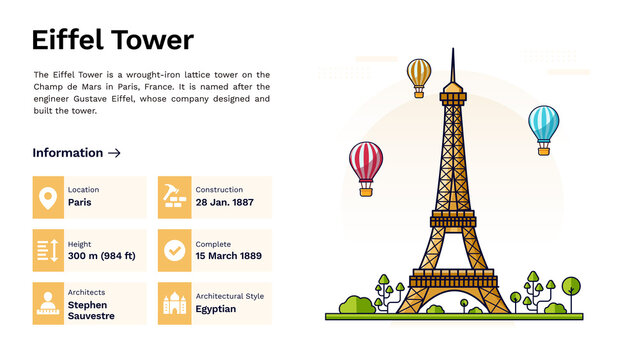 The Heritage of Eiffel Tower Monumental Design-Vector Illustration