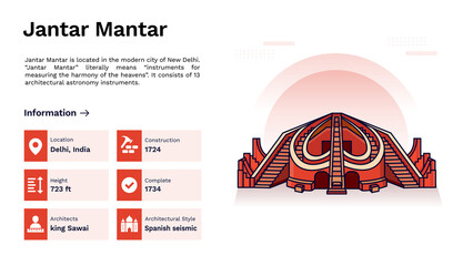 The Heritage of Jantar Mantar Monumental Design-Vector Illustration © BonkersArt