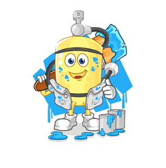 diver cylinder painter illustration. character vector