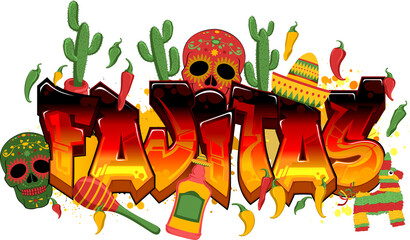 Quality Mexican Food Themed Vector Graphic Design - Fajitas