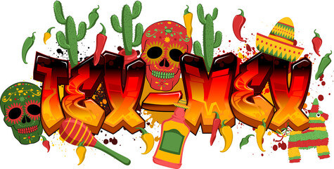 Quality Mexican Food Themed Vector Graphic Design - Tex-Mex