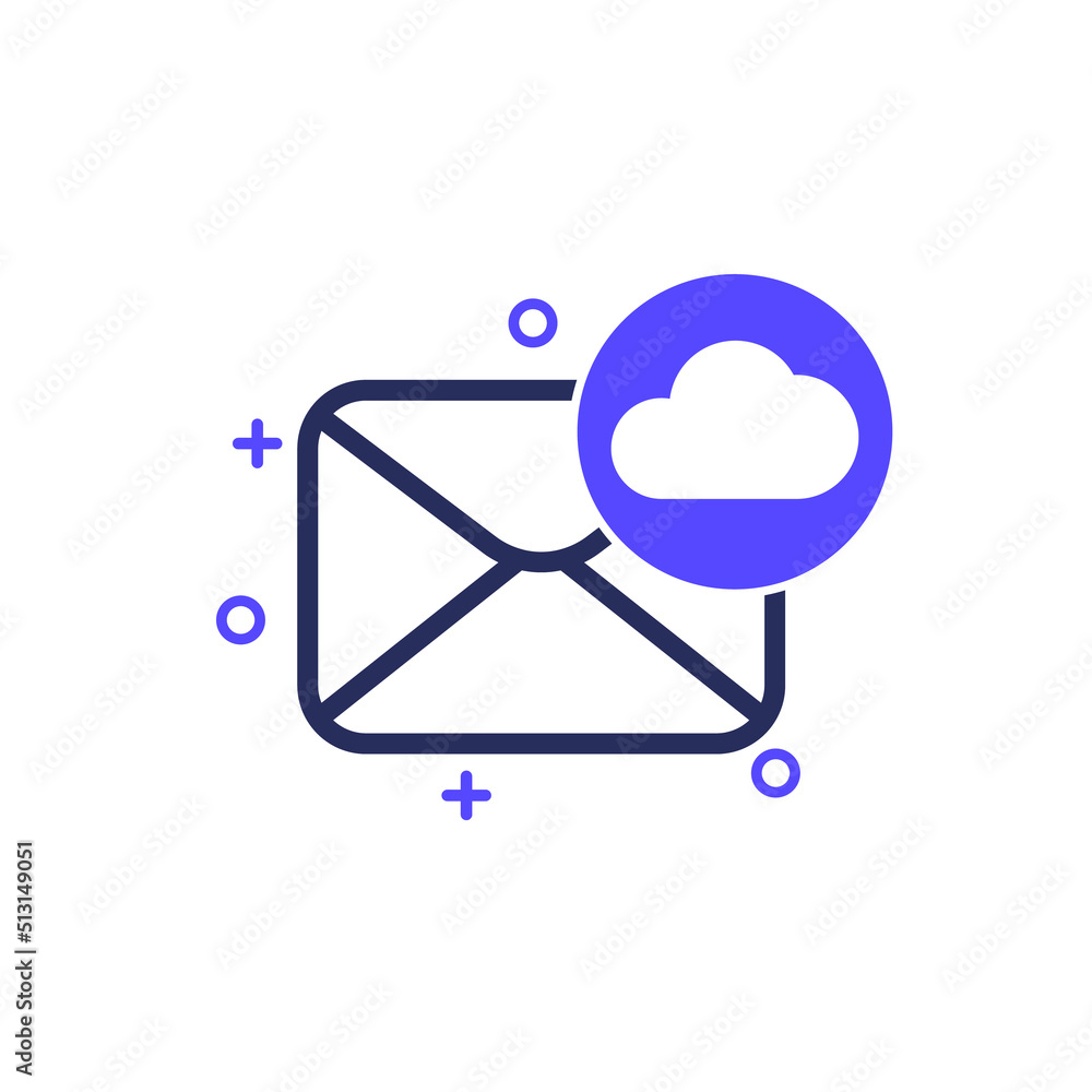Poster mail to cloud vector icon
