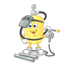 diver cylinder welder mascot. cartoon vector