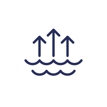 evaporation of water line icon