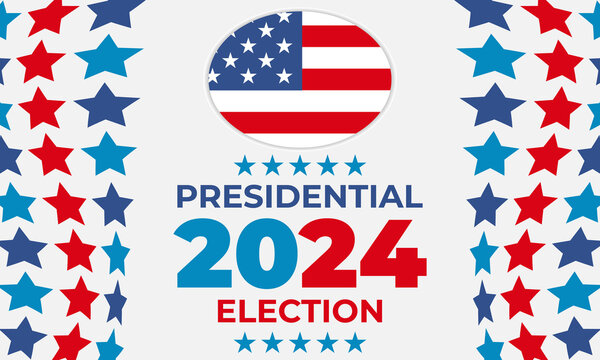2024 United States of America Presidential Election banner. Election banner Vote 2024 with Patriotic Stars. November 5. 
