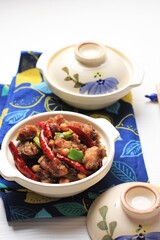 Homemade Kung Pao Chicken with Sichuan Pepper, Topped with Nuts