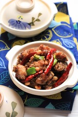 Homemade Kung Pao Chicken with Sichuan Pepper, Topped with Nuts