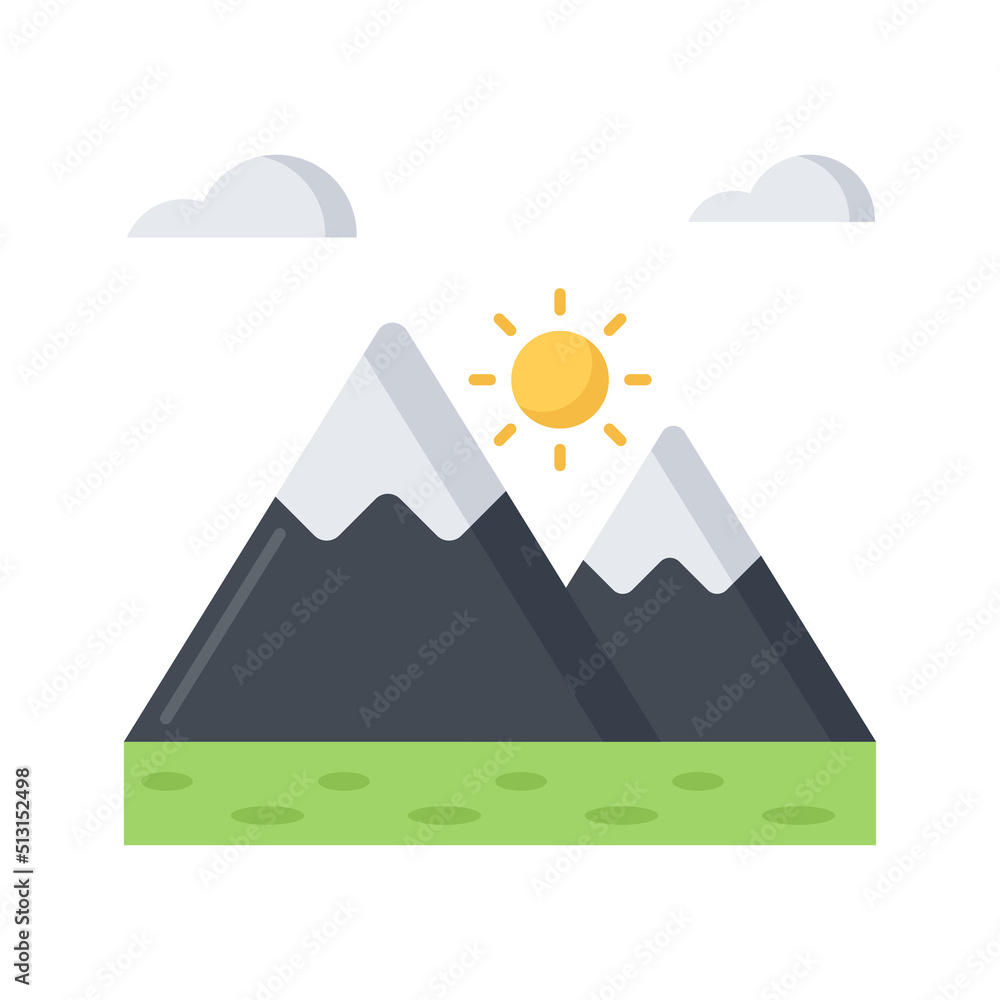 Poster hills station vector flat icon for web isolated on white background eps 10 file