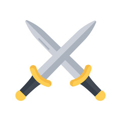 Crossed Swords vector flat icon for web isolated on white background EPS 10 file