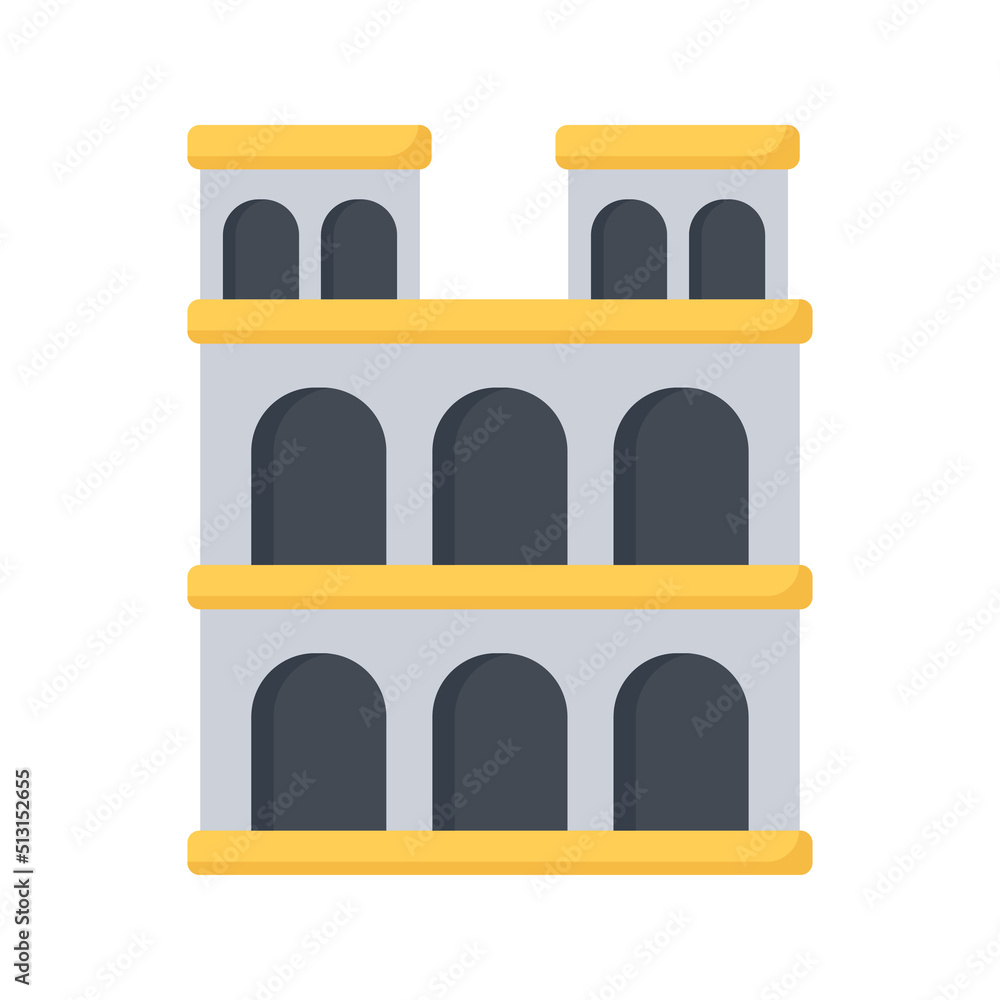Poster storeyed building vector flat icon for web isolated on white background eps 10 file