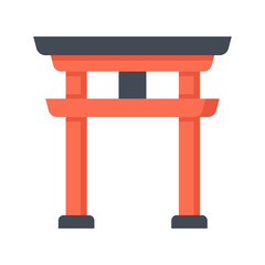 Torii Gate vector flat icon for web isolated on white background EPS 10 file