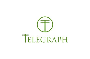 Telegraph pole logo design old technology telephone tower electric silhouette