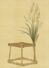 能　月岡耕漁　能樂圖繪「井筒」薄のみ