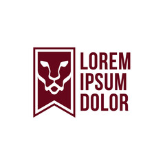 Royal king lion logo mark. Abstract maroon leo crown icon. Luxury bold business brand identity