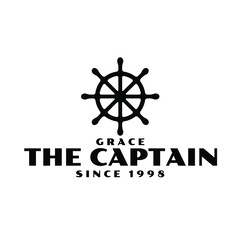 ship wheel logo. Captain logo premium vector