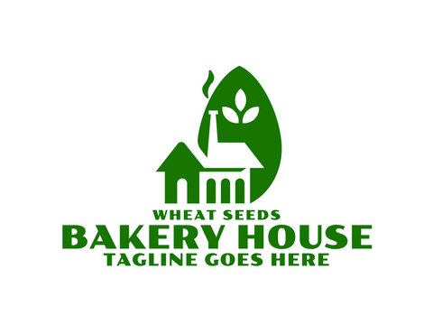 nature bakery house logo premium vector