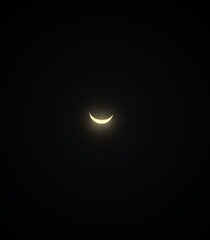 crescent moon in dark morning