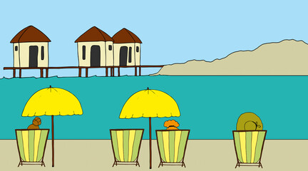 Obraz premium people at the beach