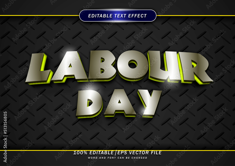 Poster labour day text effect editable style