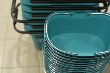 Many baskets in the store