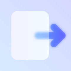 logout glass morphism trendy style icon. logout transparent glass color vector icon with blur and purple gradient. for web and ui design, mobile apps and promo business banners and posters