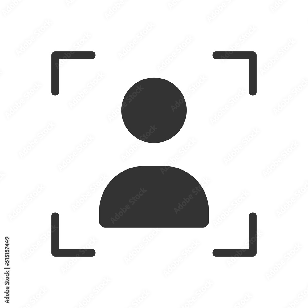 Poster face recognition vector icon isolated on white background. face recognition stock vector illustratio
