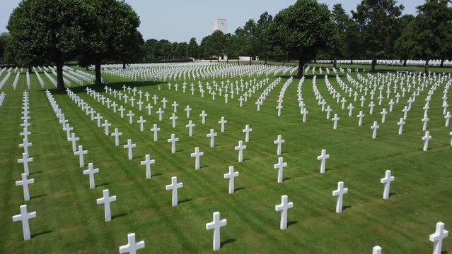 White Crosses at American Military Cemetery in Margraten, Limburg, The Netherlands. Second World War Cemetery