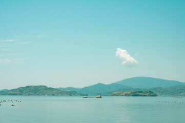 view of the sea and mountains