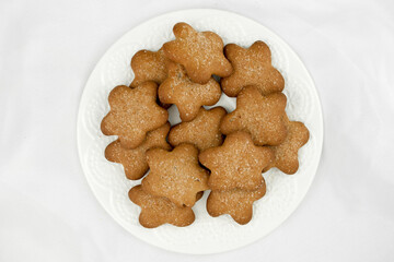 Christmas cookies asterisks. Ginger cookies with cinnamon and spices. Baking according to homemade recipes. sweets