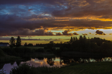 sunset in the countryside in latvia11