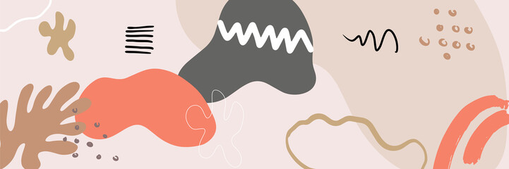 Vector of abstract creative banner in minimal trendy style with copy space for text