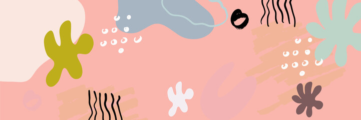 Vector of abstract creative banner in minimal trendy style with copy space for text