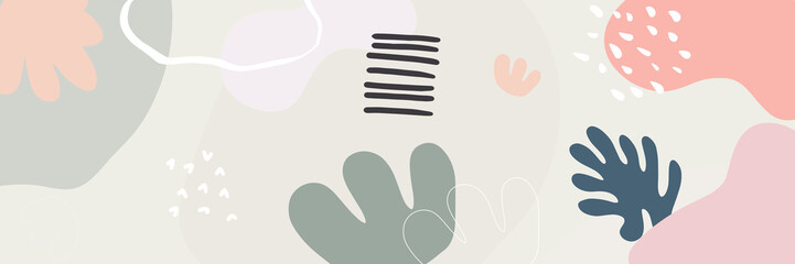 Vector of abstract creative banner in minimal trendy style with copy space for text