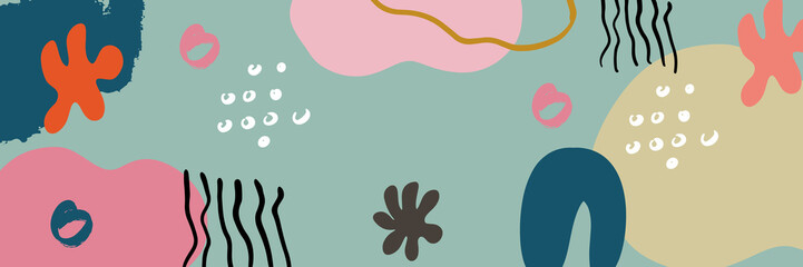 Vector of abstract creative banner in minimal trendy style with copy space for text