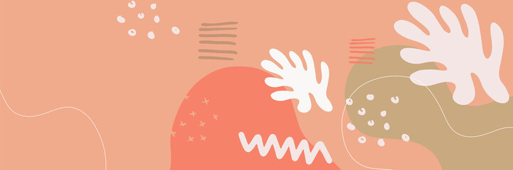 Vector of abstract creative banner in minimal trendy style with copy space for text