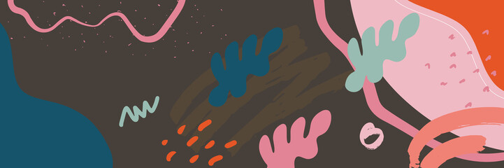 Vector of abstract creative banner in minimal trendy style with copy space for text