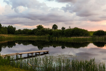 the lake near the Latvian village