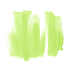 Texture acrylic brush paint background. Isolated image. Green creative banner. Brush stroke design.