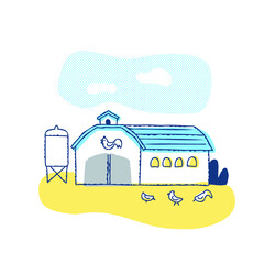 鶏を放し飼いにしている養鶏場 © hisa-nishiya