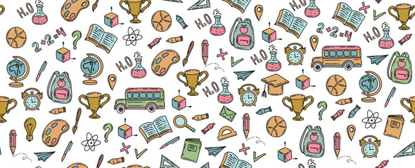 Back to School. Hand drawn illustration.	
