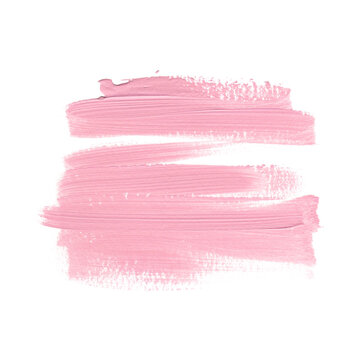 Pink brush stroke paint creative design. Make-up lipstick abstract background. Image.