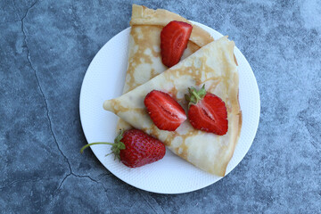 pancake with strawberries
