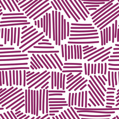 Fototapeta premium Creative striped seamless pattern. Hand drawn sketch lines endless wallpaper.
