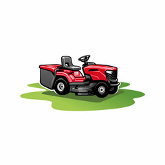 Fototapeta na wymiar turf and lawn mower illustration logo vector