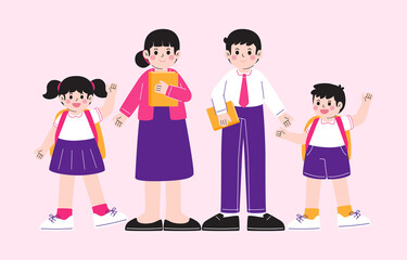 Student And Teacher Character, Vector, Illustration