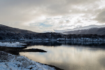 Lake and mountains