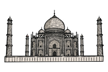  Taj Mahal Vector illustration - Hand drawn