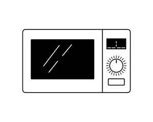 Kitchenware line flat icon. Kitchen appliances, microwave vector illustration