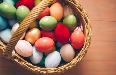 easter eggs in basket. Easter concept. Photo. Celebration. Photo. Basket. Eggs. Holidays. Background. Happy day