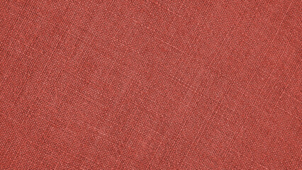Pale red woven surface closeup. Linen net texture. Dark fabric background. Textured braided len wallpaper